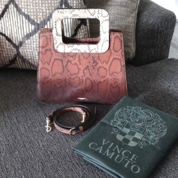 🆕 HTF Vince Camuto - "Kenni" Ombre Snakeskin Print Satchel w/Square Hand - Picture 1 of 13